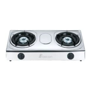 Boscon Auto Ignition Table Top Gas Cooker-2 Burner-Silver BOS-GS012